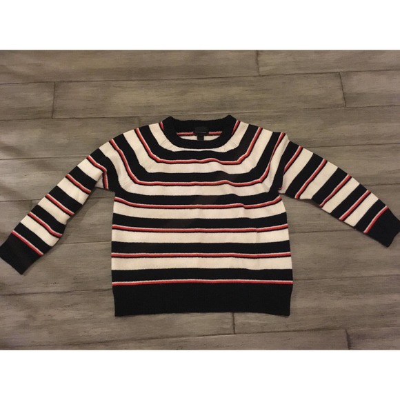 JCrew Shrunken Stripe Cashmere Sweater Large - Picture 2 of 3